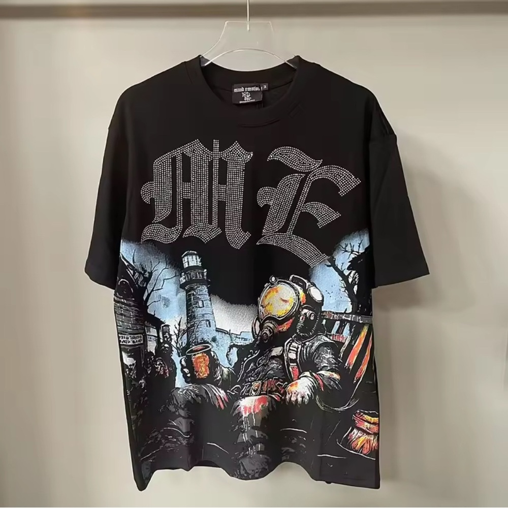 Black Graphic Tee with Bold Design